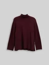 TOM TAILOR Damen Plus Size - Loose Fit Strickpullover mit Stehkragen, rot, Meliert – Bild 1