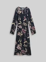 TOM TAILOR Damen Plus Size - Maxi-Kleid mit Blumenmuster, blau, Geblümt – Bild 1