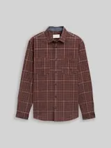 TOM TAILOR Herren Regular Fit Cordhemd mit Karomuster, braun, Kariert – Bild 1