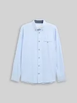TOM TAILOR Herren Regular Fit Hemd aus Baumwolle, blau, Uni – Bild 1