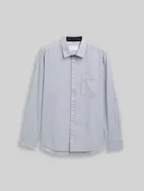 TOM TAILOR Herren Fitted Hemd aus Baumwolle, blau, Gestreift – Bild 1