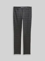 TOM TAILOR DENIM Herren TTSLIM Chino Hose, schwarz, Kariert – Bild 1