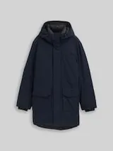 TOM TAILOR DENIM Herren Parka mit wasserabweisender Funktion, blau, Uni – Bild 1