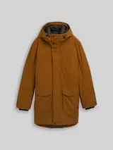 TOM TAILOR DENIM Herren Parka mit wasserabweisender Funktion, braun, Uni – Bild 1