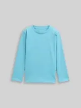 TOM TAILOR Jungen Langarmshirt mit Rückenprint, blau, Uni – Bild 1