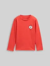 TOM TAILOR Jungen Langarmshirt mit Print, rot, Uni – Bild 1