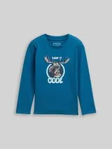 TOM TAILOR Jungen Langarmshirt mit Wendepailletten, grün, Uni – Bild 1