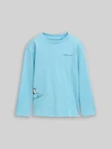 TOM TAILOR Jungen Oversize Langarmshirt mit Rückenprint, blau, Uni – Bild 1