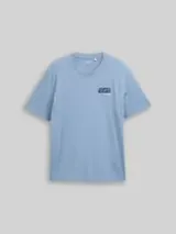 TOM TAILOR Herren T-Shirt mit Print, blau, Uni – Bild 1