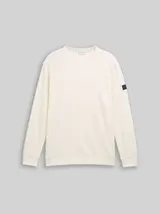 TOM TAILOR Herren Langarmshirt mit Waffelstruktur, braun, Uni – Bild 1