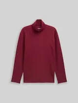 TOM TAILOR Herren Basic Rollkragenshirt, rot, Uni – Bild 1