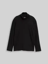 TOM TAILOR Herren Basic Rollkragenshirt, schwarz, Uni – Bild 1