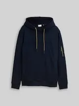 TOM TAILOR Herren Hoodie Sweatshirt mit Taschen, blau, Uni – Bild 1