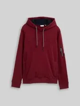 TOM TAILOR Herren Hoodie Sweatshirt mit Taschen, rot, Uni – Bild 1