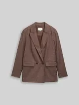 TOM TAILOR Damen Loose Fit Blazer, braun, Meliert – Bild 1
