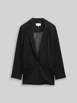 TOM TAILOR Damen Loose Fit Blazer mit Glitzer-Effekt, grau, Nadelstreifen – Bild 1
