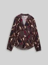 TOM TAILOR Damen Bluse mit Muster, braun, Gemustert – Bild 1