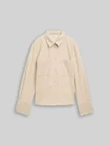 TOM TAILOR Damen Loose Fit Cordbluse, braun, Uni – Bild 1