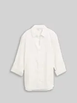 TOM TAILOR Damen Bluse mit Streifen in Glitzer-Optik, weiß, Gestreift – Bild 1