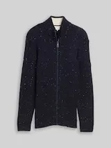 TOM TAILOR Herren Strickjacke mit Strukturmix, blau, Meliert – Bild 1