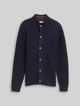 TOM TAILOR Herren Strickjacke mit Knopfleiste, blau, Uni – Bild 1