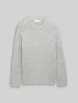 TOM TAILOR Herren Strickpullover mit Strukturmix, grau, Meliert – Bild 1
