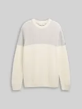 TOM TAILOR Herren Strickpullover mit Rundhalsausschnitt, grau, Meliert – Bild 1