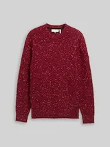 TOM TAILOR Herren Strickpullover mit Rundhalsausschnitt, rot, Meliert – Bild 1