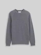TOM TAILOR Herren Strickpullover mit Wollanteil, grau, Meliert – Bild 1