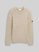 TOM TAILOR Herren Strickpullover in Melange-Optik, weiß, Meliert – Bild 1