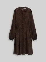 TOM TAILOR Damen Chiffon-Kleid mit Leo-Print, braun, Animalprint – Bild 1