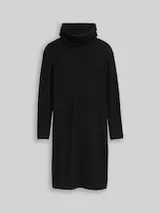 TOM TAILOR Damen Cosy Kleid mit Waffelstruktur, schwarz, Uni – Bild 1