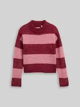 TOM TAILOR Mädchen Cropped Strickpullover mit Colour Blocking, rosa, Colour Blocking – Bild 1