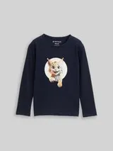 TOM TAILOR Mädchen Langarmshirt mit Fotoprint, blau, Uni – Bild 1