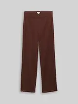 TOM TAILOR Damen TTMIA STRAIGHT Hose, braun, Uni – Bild 1