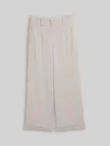 TOM TAILOR Damen TTLEA WIDE Hose mit Bügelfalte, grau, Uni – Bild 1