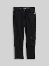 TOM TAILOR DENIM Herren TTWAYLEN RELAXED Cargo Jeans, schwarz, Uni – Bild 1