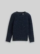 TOM TAILOR Jungen Strickpullover aus Noppengarn, blau, Uni – Bild 1