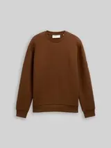 TOM TAILOR DENIM Herren Sweatshirt mit Logo-Badge, braun, Uni – Bild 1