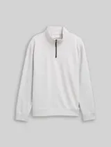 TOM TAILOR DENIM Herren Troyer Sweatshirt mit Logo-Badge, grau, Uni – Bild 1