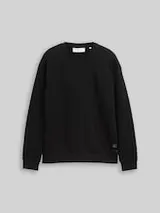 TOM TAILOR DENIM Herren Sweatshirt mit Logo-Badge, schwarz, Uni – Bild 1