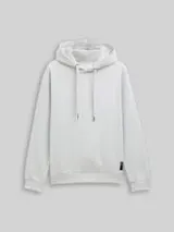 TOM TAILOR DENIM Herren Hoodie Sweatshirt mit Logo-Badge, grau, Uni – Bild 1
