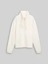 TOM TAILOR Damen Scuba Sweatshirt mit Stehkragen, weiß, Uni – Bild 1