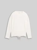 TOM TAILOR Damen Loose Fit Sweatshirt, weiß, Uni – Bild 1