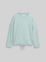 TOM TAILOR Damen Loose Fit Sweatshirt, grün, Uni – Bild 1