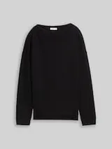 TOM TAILOR Damen Loose Fit Sweatshirt mit Stehkragen, schwarz, Uni – Bild 1
