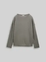 TOM TAILOR Damen Loose Fit Sweatshirt mit Stehkragen, schwarz, Gemustert – Bild 1