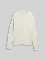 TOM TAILOR DENIM Damen Cosy Strickpullover, weiß, Meliert – Bild 1