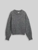 TOM TAILOR DENIM Damen Oversize Strickpullover, grau, Meliert – Bild 1