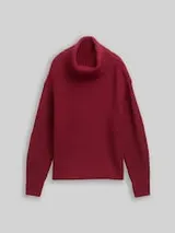 TOM TAILOR Damen Loose Fit Rollkragenpullover, rot, Meliert – Bild 1